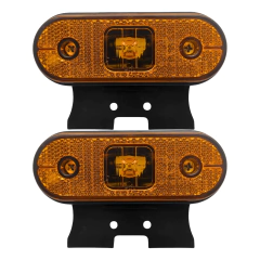 2 Lanterna Lateral Led Bivolt Facchini Amarela suporte E Fio