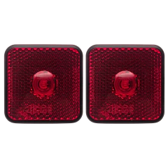 Par Lanterna Lateral Universal Bivolt Led Vermelha Quadrada