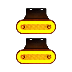 Kit 2 Lanternas Lateral Led Carreta Facchini Suporte Amarela
