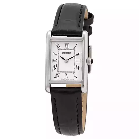 Seiko Quartz White Dial Black Leather SWR053 - comprar online