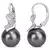 Amour 9-9.5mm Black Tahitian Cultured Pearl and 1/6 CT TW Diamond Leverback Earrings In Sterling Silver - comprar online