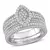 Amour Sterling Silver 1/3 CT TDW Diamond Marquise Shape Cluster Bridal Set - comprar online