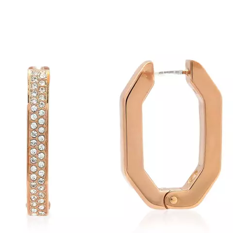 Swarovski Dextera Rose Gold-Tone Octagon Shape Hoop Earrings - comprar online