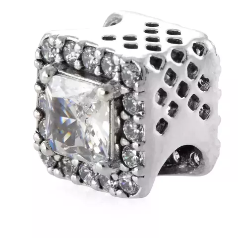 Pandora Square Sparkle Halo Charm In Sterling Silver - comprar online