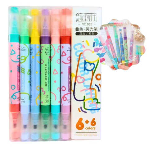 Resaltadorx 6 +Marcadores x 6 Laying