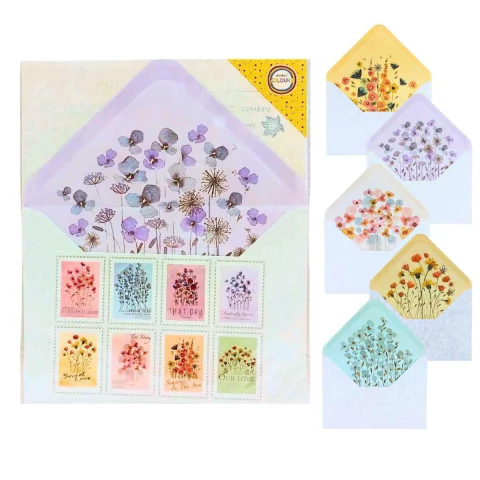 Sobres Colours Surtidos x 6 + 6 Estampillas