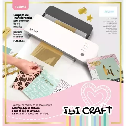 Carpeta de Transferencia IBI CRAFT para proteccion de foil metalico