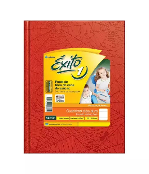 Cuaderno Exito 16x21 48 Hojas Rayadas Tapas Duras Roja