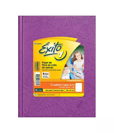 Cuaderno Exito 16x21 48 Hojas Rayadas Tapas Duras Violeta