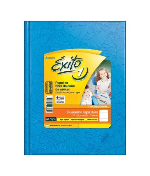 Cuaderno Exito 16x21 48 Hojas Rayadas Tapas Duras Celeste