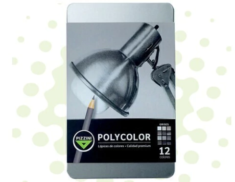 Lapices de Colores Pizzini POLYCOLOR x 12 GRISES