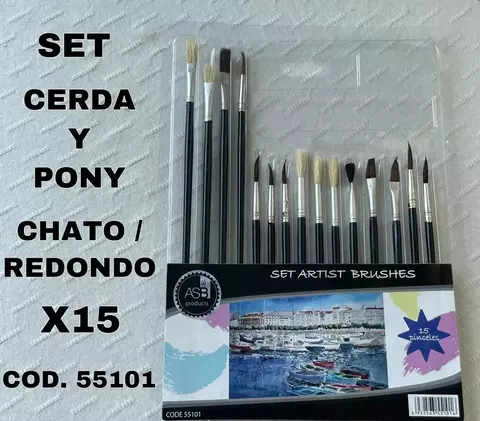 Pinceles ASB Set Artistico x 15