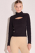 BLUSA EM MALHA CANELADA PRETO - comprar online