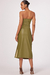 VESTIDO MAXI MIDI EM COURO P.U. VERDE ESCURO na internet