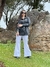 CALCA WIDE LEG EM ALFAIATARIA BEGE ESCURO - loja online