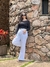 CALCA WIDE LEG EM ALFAIATARIA BEGE ESCURO - comprar online