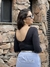 BODY MANGA LONGA EM MALHA POLIAMIDA DELICATE PRETO na internet