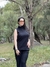 BLUSA SEM MANGA DE GOLA ALTA EM MALHA TRICO PRETO - comprar online