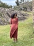 VESTIDO MAXI MIDI EM BLEND DE VISCOSE VERMELHO ESCURO - loja online