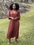 VESTIDO MAXI MIDI EM BLEND DE VISCOSE VERMELHO ESCURO - comprar online