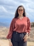 BLUSA MANGA LONGA EM BLEND DE VISCOSE VERMELHO ESCURO - Flavia Ferrer