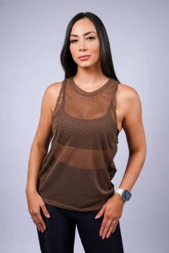 Blusa Feminina Fitness Sereno em Tecido Arrastão de Tela - comprar online