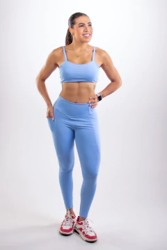 Conjunto Fitness Legging Blackout Baby Blue