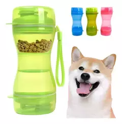 Botella Portátil 2 En 1 Para Mascotas Alimento Y Agua Paseos - Ruchi