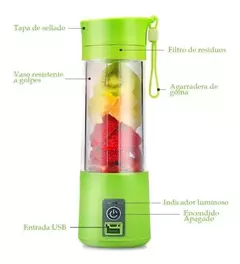 Licuadora Portátil Deportiva Autolimpiante Usb 380ml 4 Hojas en internet