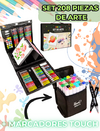 Set 208 Piezas Arte Dibujo Pintura Valija Profesional + REGALO marcadores doble TOUCH doble punta - comprar online