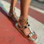 Sandália Fabiana - Sandália Papete Flatform Gladiadora Com Aplicações Bolls