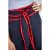 Calça pantacourt azul detalhes vermelho LANÇA PERFUME TAM P - comprar online