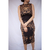 Vestido midi estampa ziper costas LANÇA PERFUME TAM P