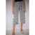 Calça pantacourt listras branca e azul TAM P