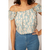Cropped azul estampa LANÇA PERFUME TAM P