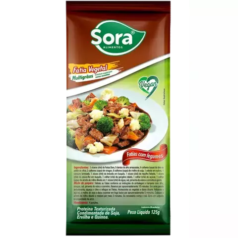 Fatia de Proteína Vegetal Condimentada | Carne Vermelha 125g Sora