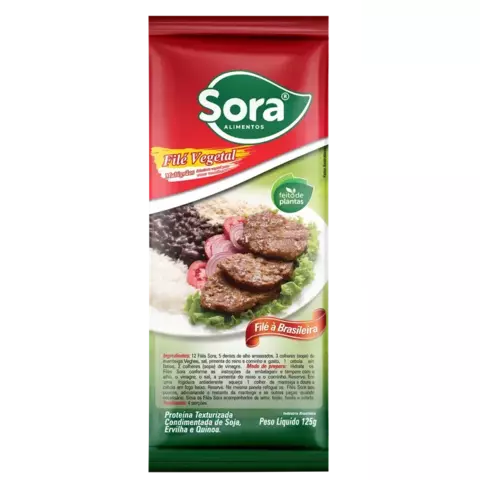Filé de Proteína Vegetal Condimentada | Carne Vermelha 125g Sora