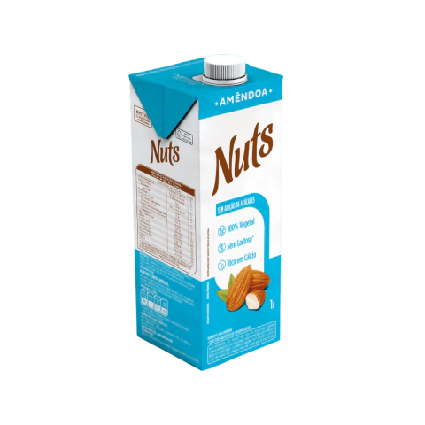Bebida Vegetal De Amendoa Sem Açucar - Nuts - 1L - comprar online