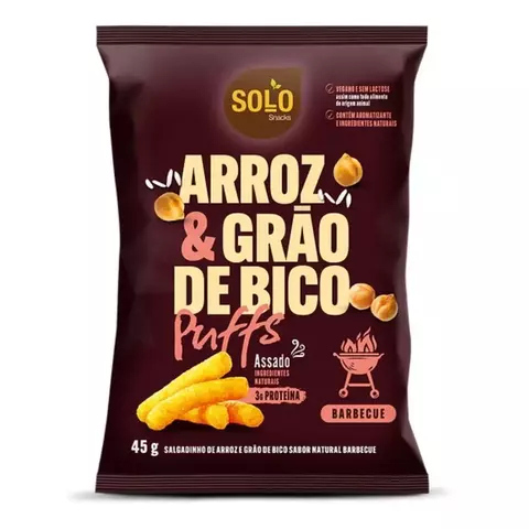 Snack Puffs Arroz & Grão de Bico Barbecue Solo Snacks 45g - comprar online