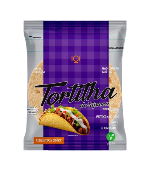 Tortilha de Tapioca Integral Sementes e Grãos 240g iQi - comprar online