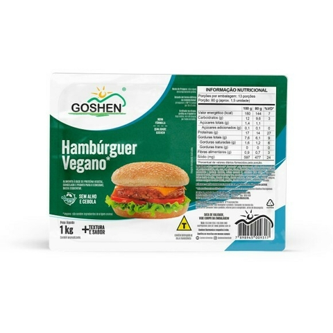 ❄ VEGGES HAMBURGUER 1KG goshen - comprar online