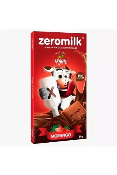 Chocolate Zeromilk 40 Cacau Morango 70g