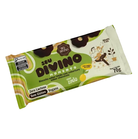 Seu Divino Momento - Biscoito Limão com Cobertura de Chocolate 70g - comprar online