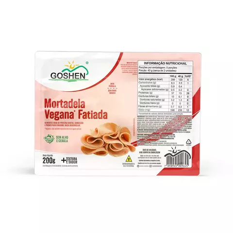 ❄MORTADELA DE SOJA GOSHEN FATIADA 200G