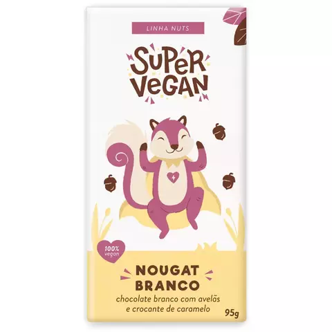 Supervegan Barra de chocolate - Nougat branco - 95g