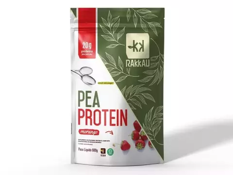 Proteína Vegetal de Ervilha sabor Morango Rakkau 600g - comprar online