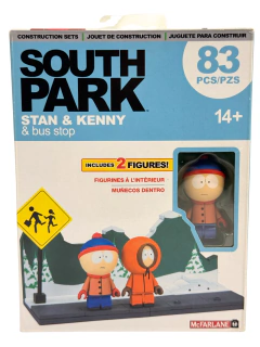 Figura para Construir Mc Farlane - South Park Stan y Kenny + Parada de Autobús