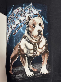 Remera Vintage Rude Dogs Pitbull Rude Doge Negra - Buenos Dealz 