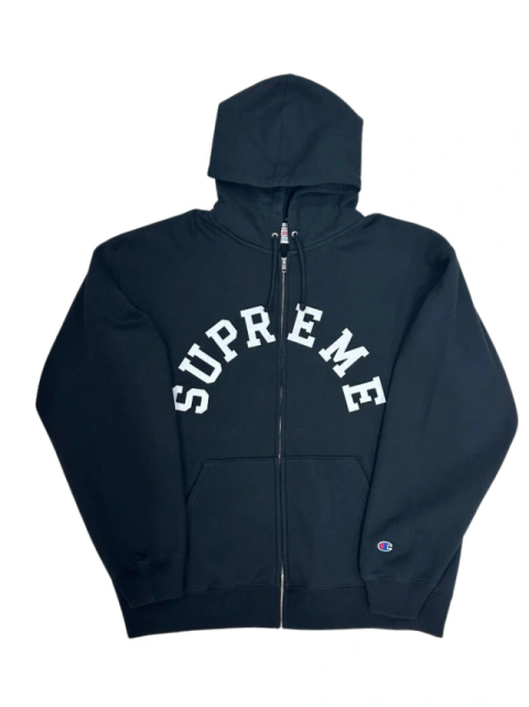 Campera Zip Supreme x Champion Negro