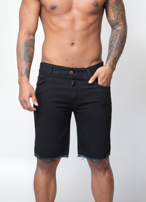 BERMUDA JEANS PRETA BÁSICA